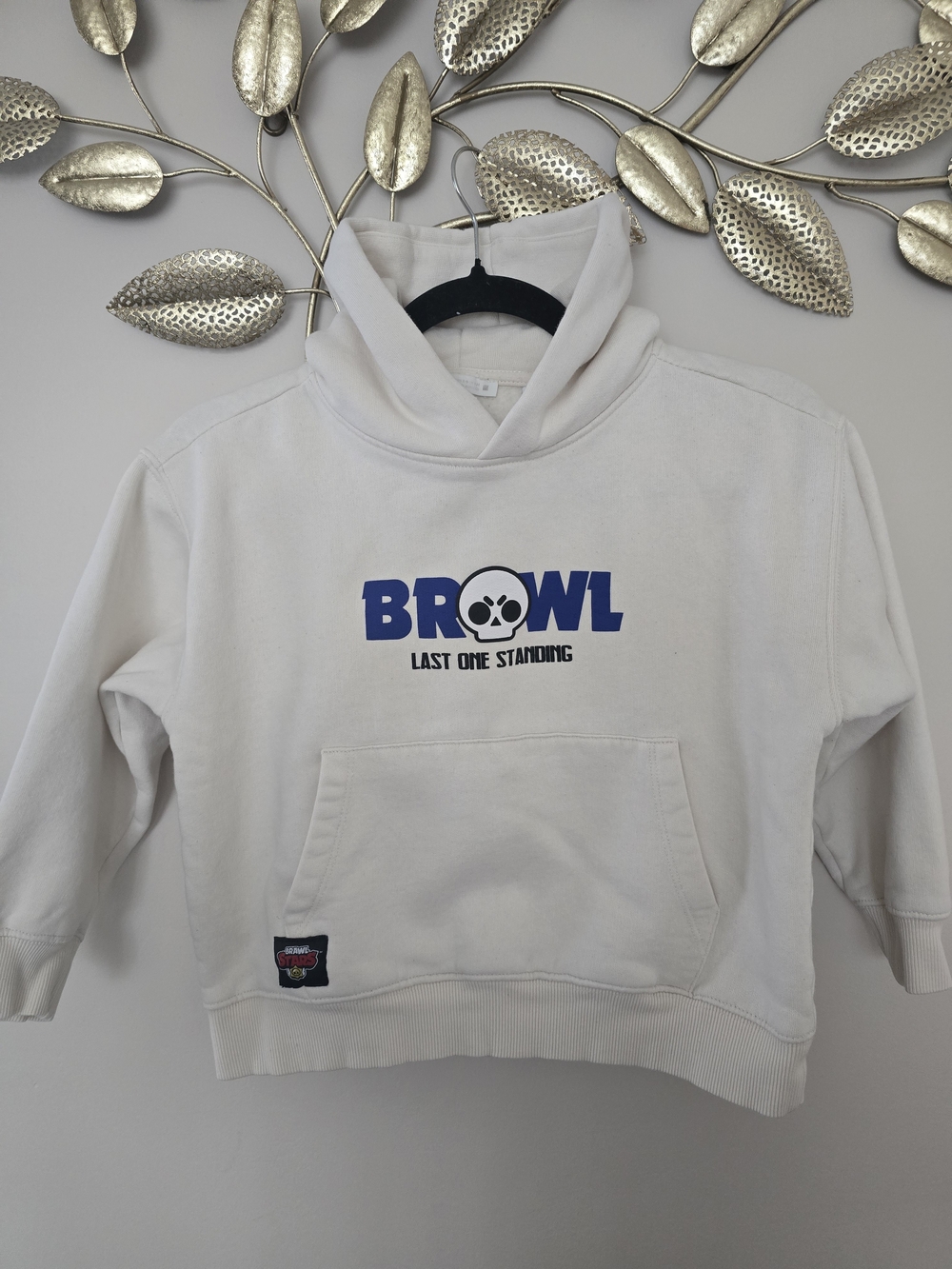 Zara Brawl Stars Cream Hoodie with Logos Size 8-9 Y.O. Soft Cotton